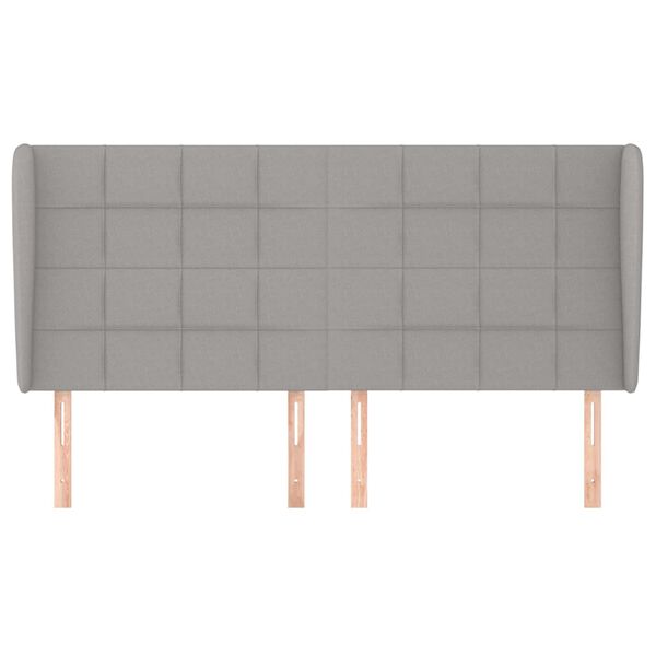 vidaXL Vzglavje z u&scaron;esi svetlo sivo 183x23x118/128 cm blago