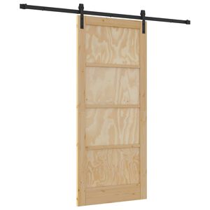 vidaXL Drsna vrata Naravna 86 x 198,5 cm Trdna borovina