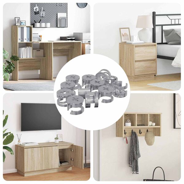 vidaXL Matice z zamikom 12 pcs srebrna 15 x 11,5 mm Kovina