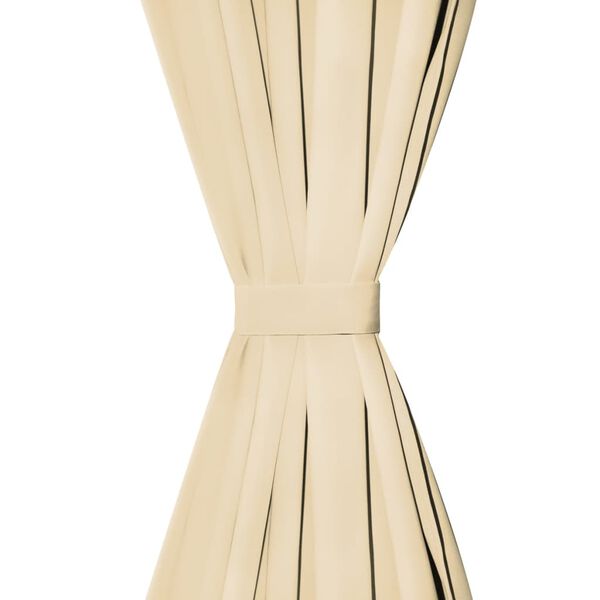 vidaXL Zavese iz mikro satena 2 kosa z zankami 140x225 cm bež barve