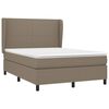 vidaXL Box spring postelja z vzmetnico taupe 140x200 cm blago
