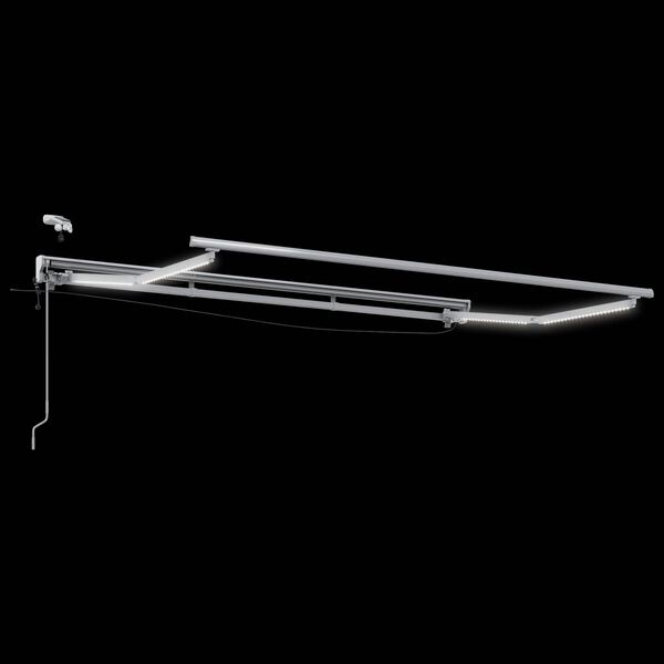 vidaXL Električna nadstre&scaron;nica s profili LED Bela 3 x 2 m Aluminij