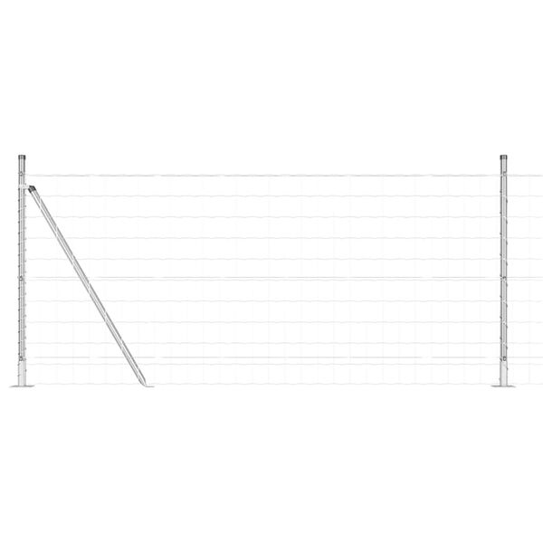 vidaXL Ograja s stebrom srebrna 1 x 25 m Jeklo