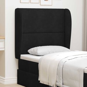 vidaXL U&scaron;esni vzglavnik Črna 80 x 23 x 6 cm Žamet