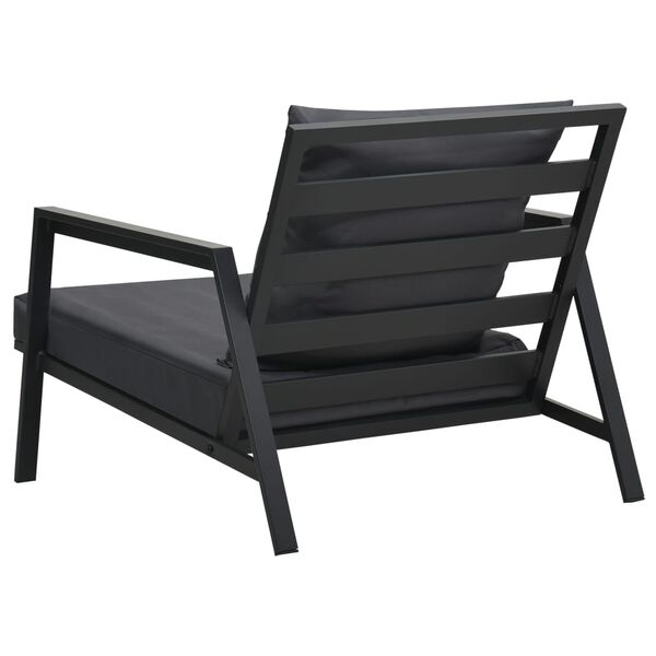 vidaXL Vrtni kavč z blazinami temno siv aluminij