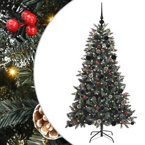 vidaXL Umestno božično drevo Zelena 150 cm PVC, plastika in jeklo