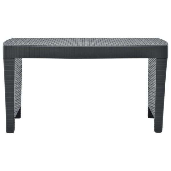 vidaXL Vrtna sedežna garnitura 3-delna plastika antracitna