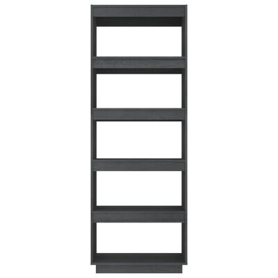 vidaXL Knjižna omara za razdelitev prostora siva 60x35x167 cm borovina
