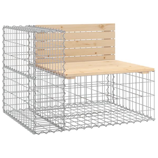 vidaXL Vrtna gabionska klop 92x71x65,5 cm trdna borovina