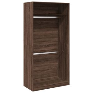 vidaXL Garderobna omara rjavi hrast 100x50x200 cm inženirski les