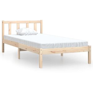 vidaXL Posteljni okvir iz trdne borovine 75x190 cm