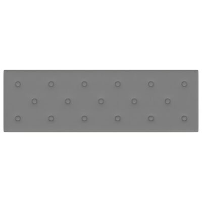 vidaXL Stenski paneli 12 kosov sivi 90x30 cm umetno usnje 3,24 m²