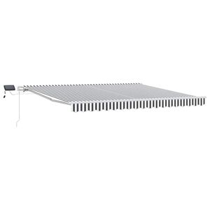 vidaXL Ročno zložljiva tenda z LED antracit in bela 400x300 cm