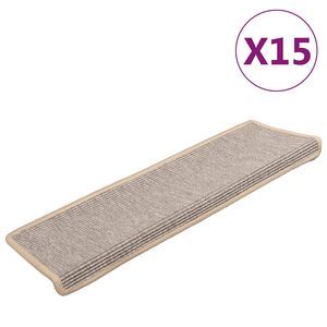 vidaXL Stopni&scaron;čne preproge 15 kosov 65x21x4 cm srebrne pravokotne robove