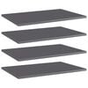 vidaXL Dodatne police za omaro 4 kosi visok sijaj sive 60x40x1,5 cm