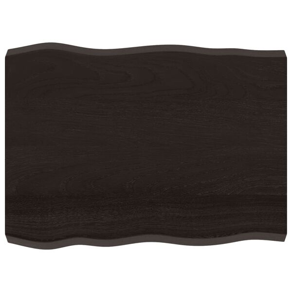 vidaXL Mizna plošča te. rjava 80x60x(2-6) cm obdelana trdna hrastovina