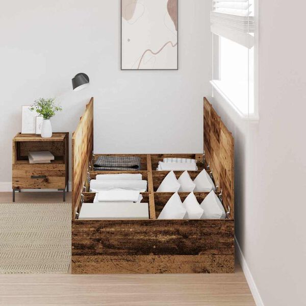 vidaXL Postelja z dodatnim prostorom za shranjevanje Star les