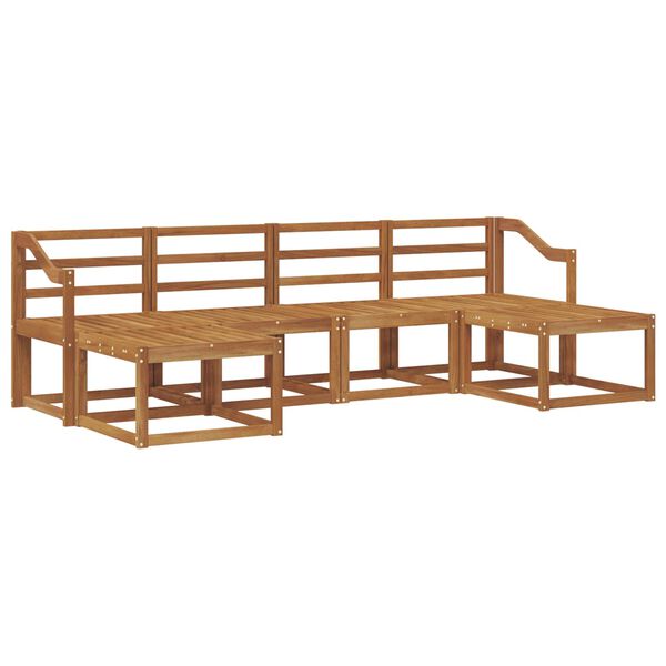 vidaXL Zunanja garnitura za sedenje 6 pcs Naravna Konstruiran les