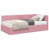 vidaXL Kotni okvir postelje z matrico 2 kos Roza 90 x 200 cm Žamet