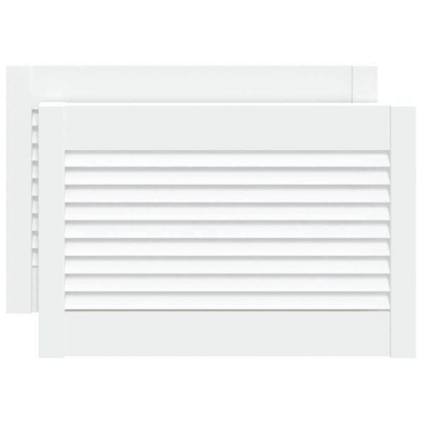 vidaXL Vrata za omarico z letvicami 2 kosa bela 39,5x59,4 cm borovina