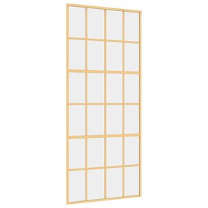vidaXL Drsna vrata zlata 90x205 cm prozorno ESG steklo in aluminij