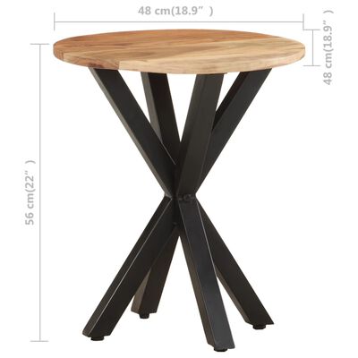 vidaXL Stranska mizica 48x48x56 cm trden akacijev les