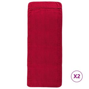 vidaXL Brisače za plažo 2 kosa bordo 60x135 cm tkanina 400 GSM