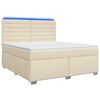 vidaXL Postelja boxspring z vzmetnico Krem 140 x 200 cm Blago
