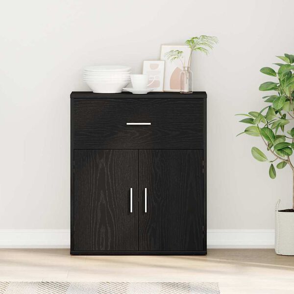 vidaXL Strani &scaron;al Črna Orehovina 60 x 31 x 70 cm Konstruiran les