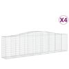 vidaXL Obokane gabion ko&scaron;are 4 kosi 400x50x100/120 cm pocinkano železo