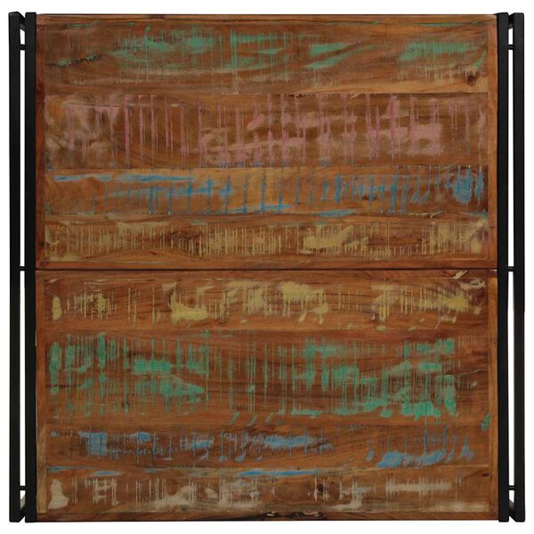 vidaXL Kava miza Multicolor 100x100x35 cm Masivni les Reclaimed