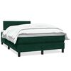 vidaXL Box spring postelja z vzmetnico temno zelena 120x210 cm žamet