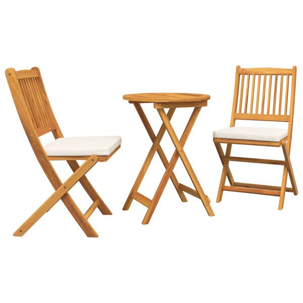 vidaXL Vrtnik Bistro Set 3 pcs Rjava Trden akacijev les