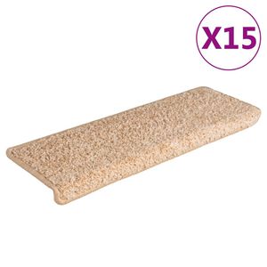 vidaXL Stopni&scaron;čne preproge 15 kosov 65x21x4 cm zlate pravokotne robove