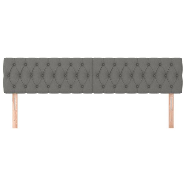 vidaXL Posteljno vzglavje 2 kosa svetlo siv 100x7x78/88 cm blago