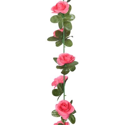 vidaXL Girlanda iz umetnega cvetja 6 kosov rdeče roza 240 cm