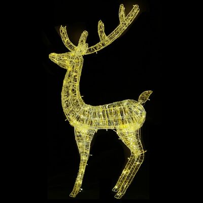 vidaXL XXL severni jelen iz akrila 250 LED 2 kosa 180 cm toplo bel