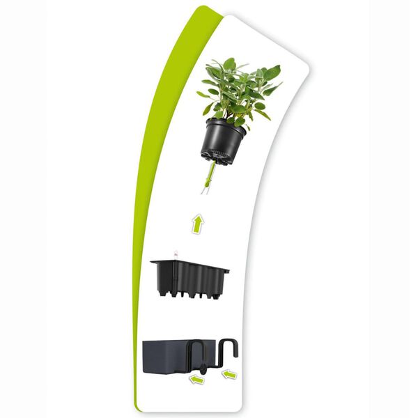 LECHUZA Cvetlično korito CUBE color triple z nosilci antracitno