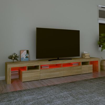 vidaXL TV omarica z LED lučkami sonoma hrast 260x36,5x40 cm