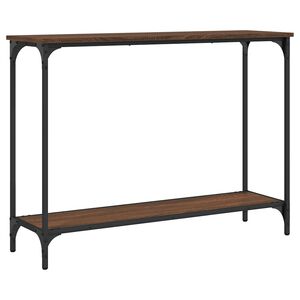 vidaXL Konzolna mizica rjav hrast 101x30,5x75 cm inženirski les