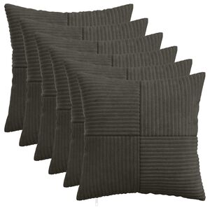 vidaXL Prevleka za blazino 6 pcs ALMELO Antracit 30 x 30 cm korduroy