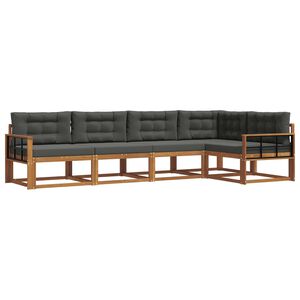 vidaXL Zunanja garnitura za sedenje 5 pcs Naravna in antracitna