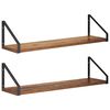 vidaXL Stenske police 2 kos Star les 60 x 16 x 15,5 cm