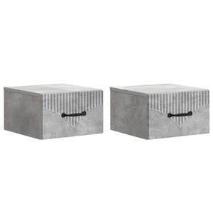 vidaXL Stenski nočni omarici 2 pcs Betonsko siva 34,5 x 33 x 20 cm