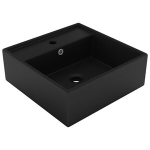 vidaXL Razko&scaron;en umivalnik kvadraten mat črn 41x41 cm keramika