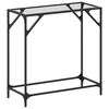 vidaXL Konzolna mizica s stekleno povr&scaron;ino 80x35x81 cm jeklo