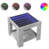 vidaXL Klubska mizica LED betonsko siva 53x53x45 cm inženirski les