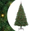 vidaXL Umestno božično drevo Zelena 210 cm PVC, jeklo in plastika