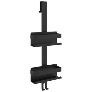 vidaXL Viseče stojalo za prho mat črno bru&scaron;eno 304 nerjaveče jeklo