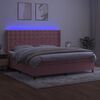 vidaXL Box spring postelja z vzmetnico LED roza 200x200 cm žamet